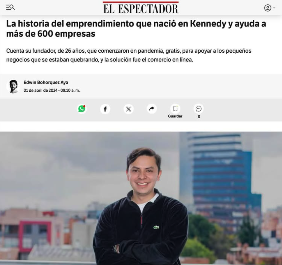 Portada El Espectador — La historia del emprendimiento que nació en Kennedy